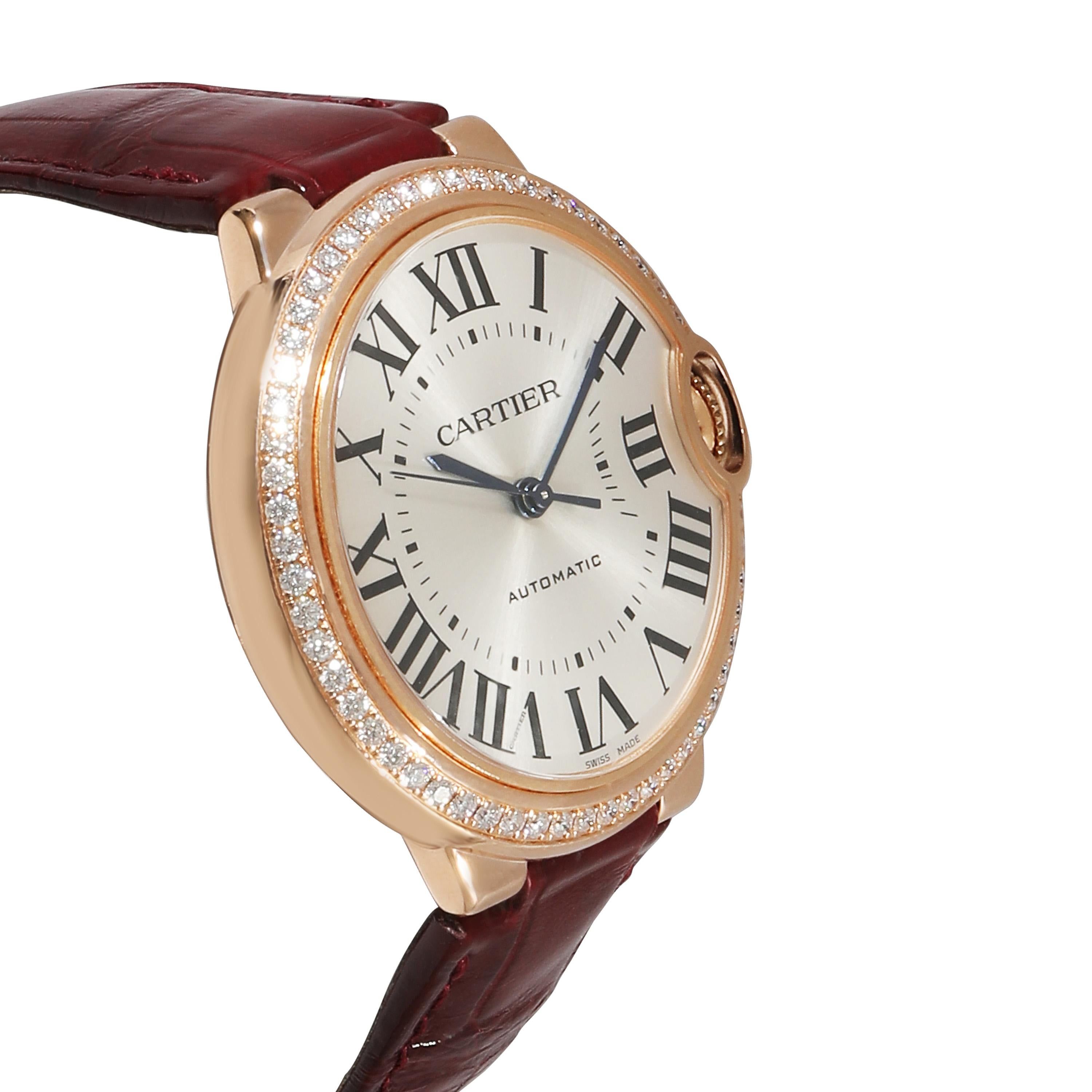 Cartier Ballon Bleu WJBB0034 Unisex Watch in 18kt Rose Gold In Excellent Condition For Sale In New York, NY