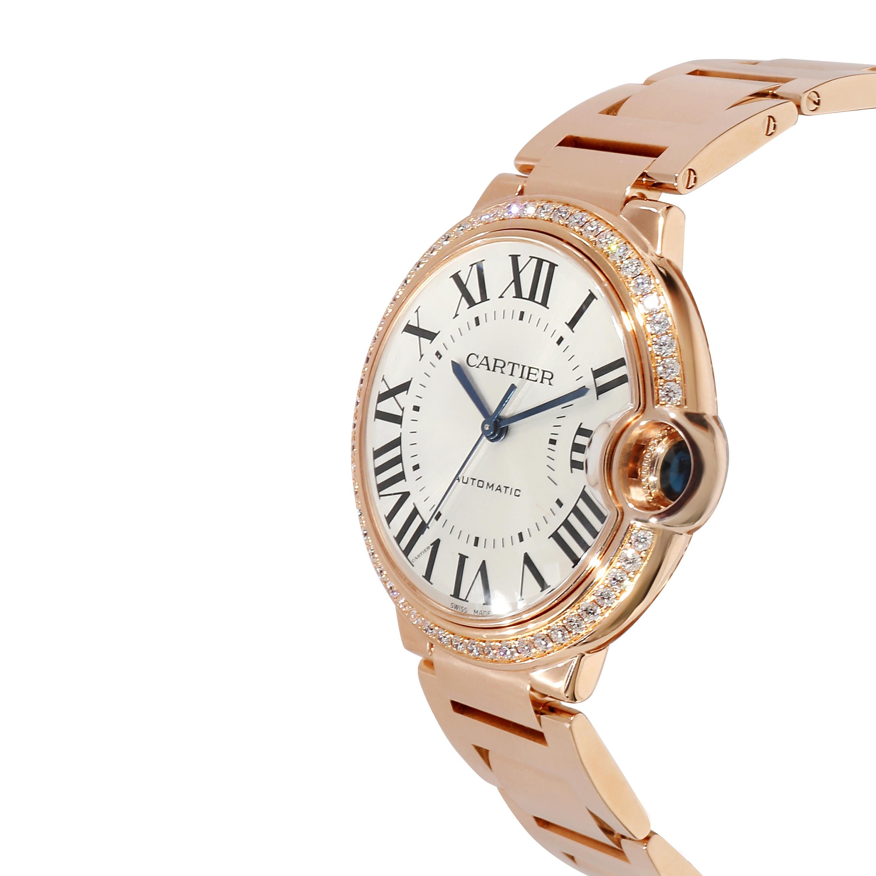 Cartier Ballon Bleu WJBB0037 Unisex Watch in 18k Rose Gold In Excellent Condition In New York, NY
