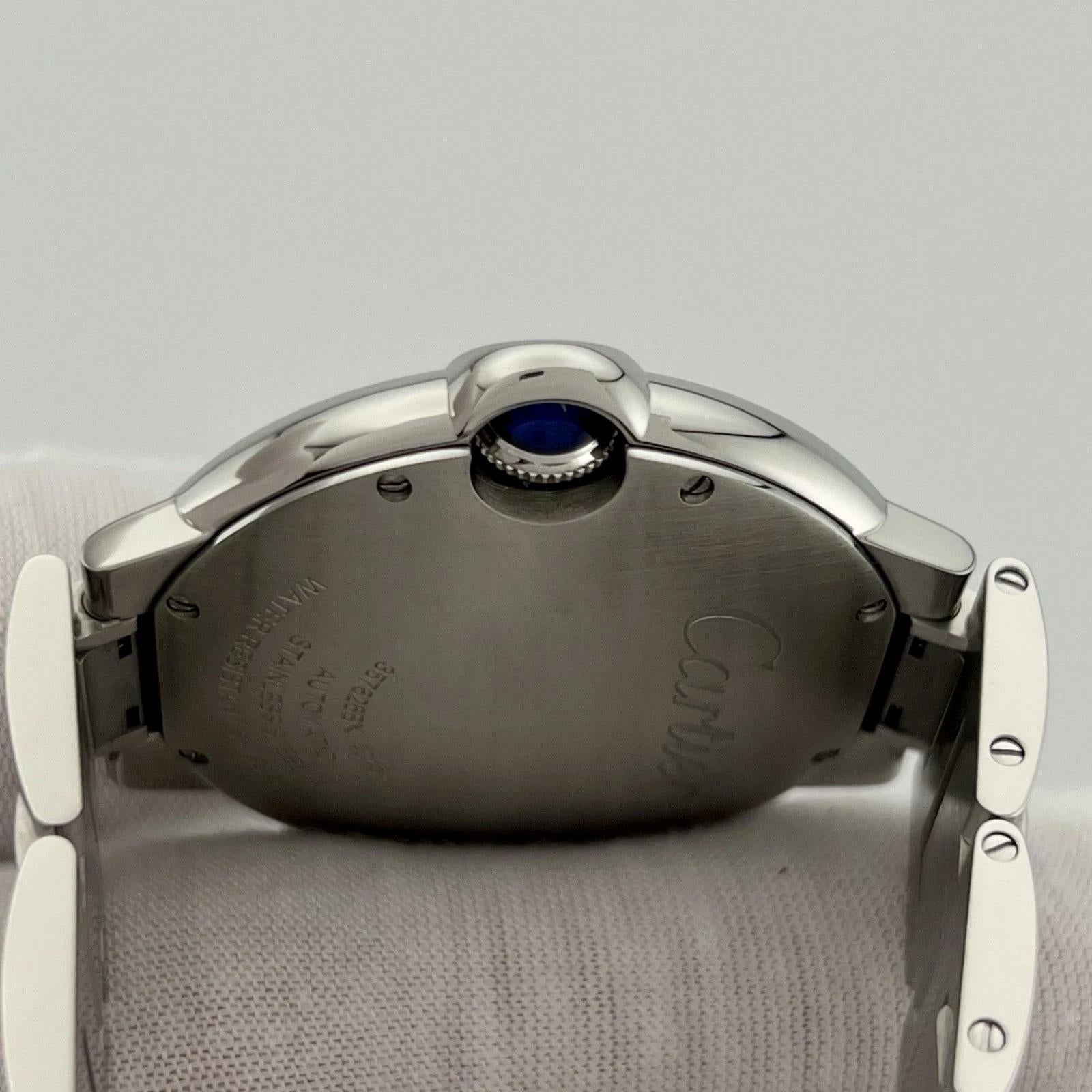 Cartier Ballon Bleu WSBB0040 40 mm Esfera plateada Caja de acero inoxidable Papel 2022 en venta 2