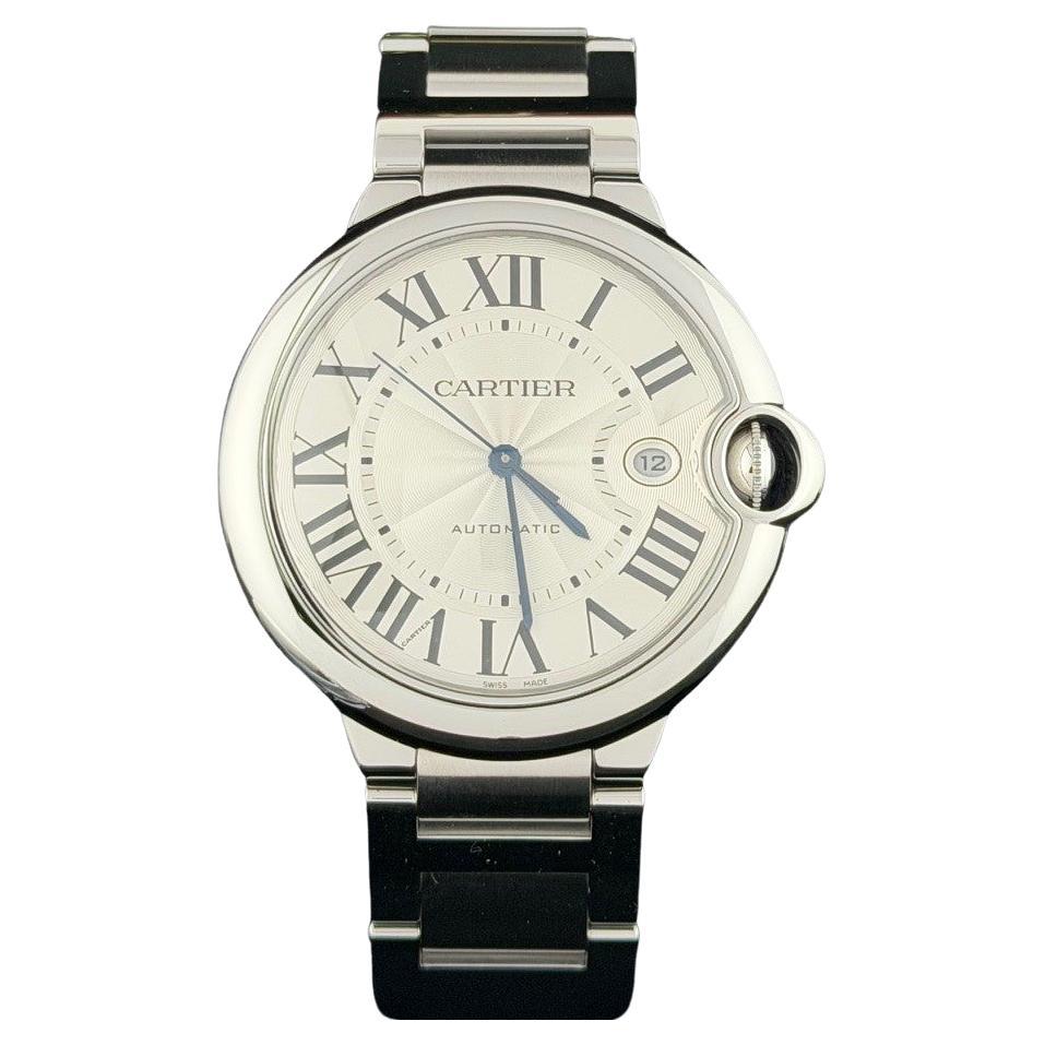 Cartier Ballon Bleu WSBB0049 42mm Silver Roman Dial Stainless Box Papers in vendita