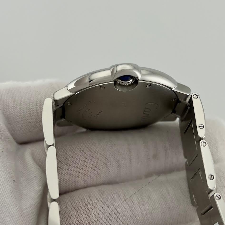 da uomo o donna Cartier Ballon Bleu WSBB0049 Ref 3765 42mm Quadrante Argento Acciaio Box Paper in vendita