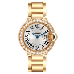 Cartier Ballon Bleu Yellow Gold Diamond Bezel Ladies Watch WE9001Z3
