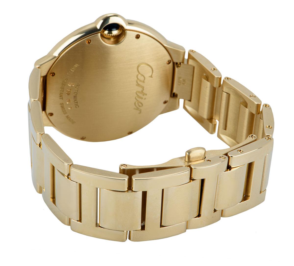 Men's Cartier Ballon Bleu Yellow Gold Diamond Set WE9007Z3 Watch