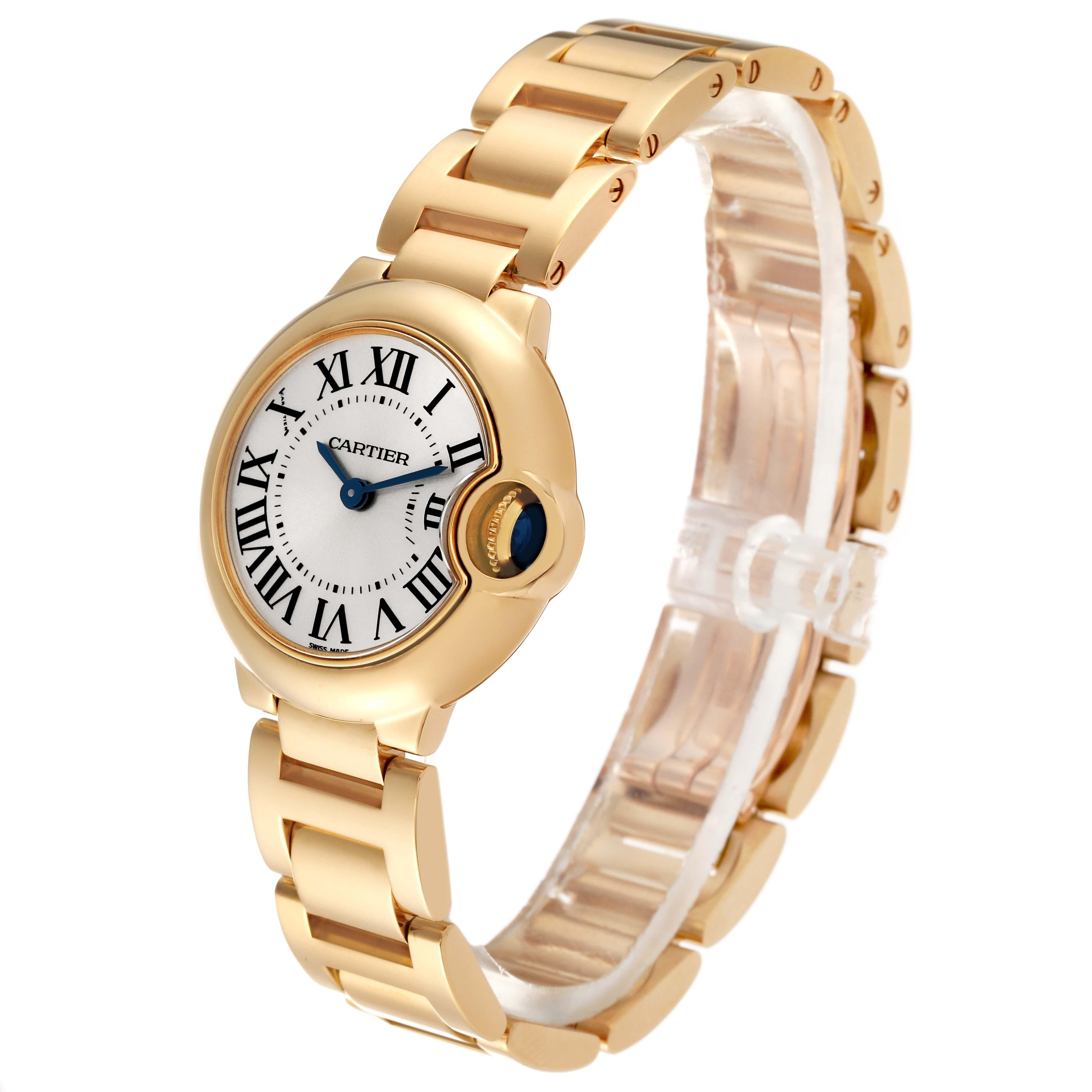 Cartier Ballon Bleu Yellow Gold Ladies Watch W69001Z2 Box Papers In Excellent Condition For Sale In Atlanta, GA