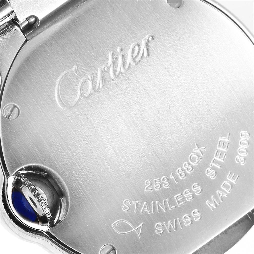 Cartier Ballon Blue 29 Silver Dial Blue Hands Ladies Watch W69010Z4 For Sale 4