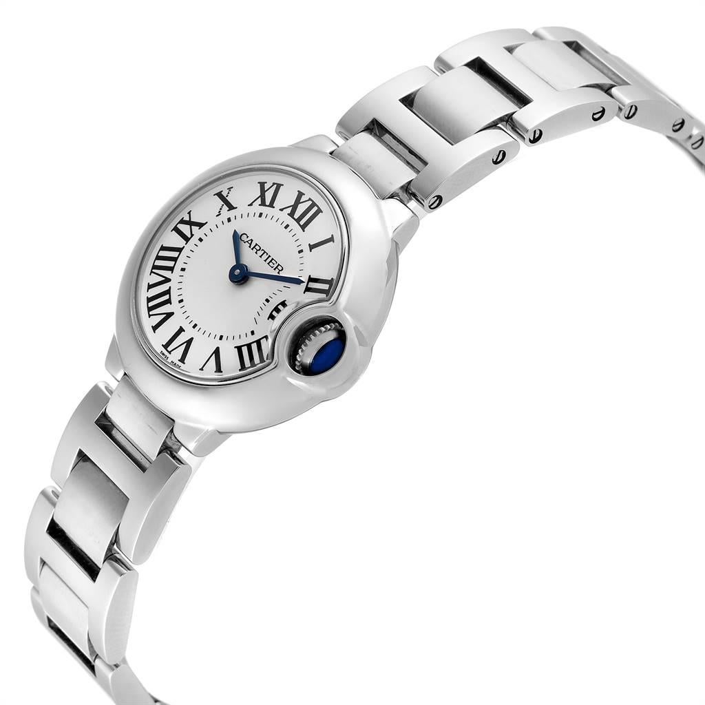 Women's Cartier Ballon Blue 29 Silver Dial Quartz Ladies Watch W69010Z4