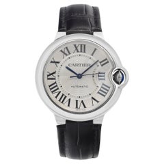 Cartier Ballon Blue Steel Silver Dial Automatic Ladies Watch W69017Z4