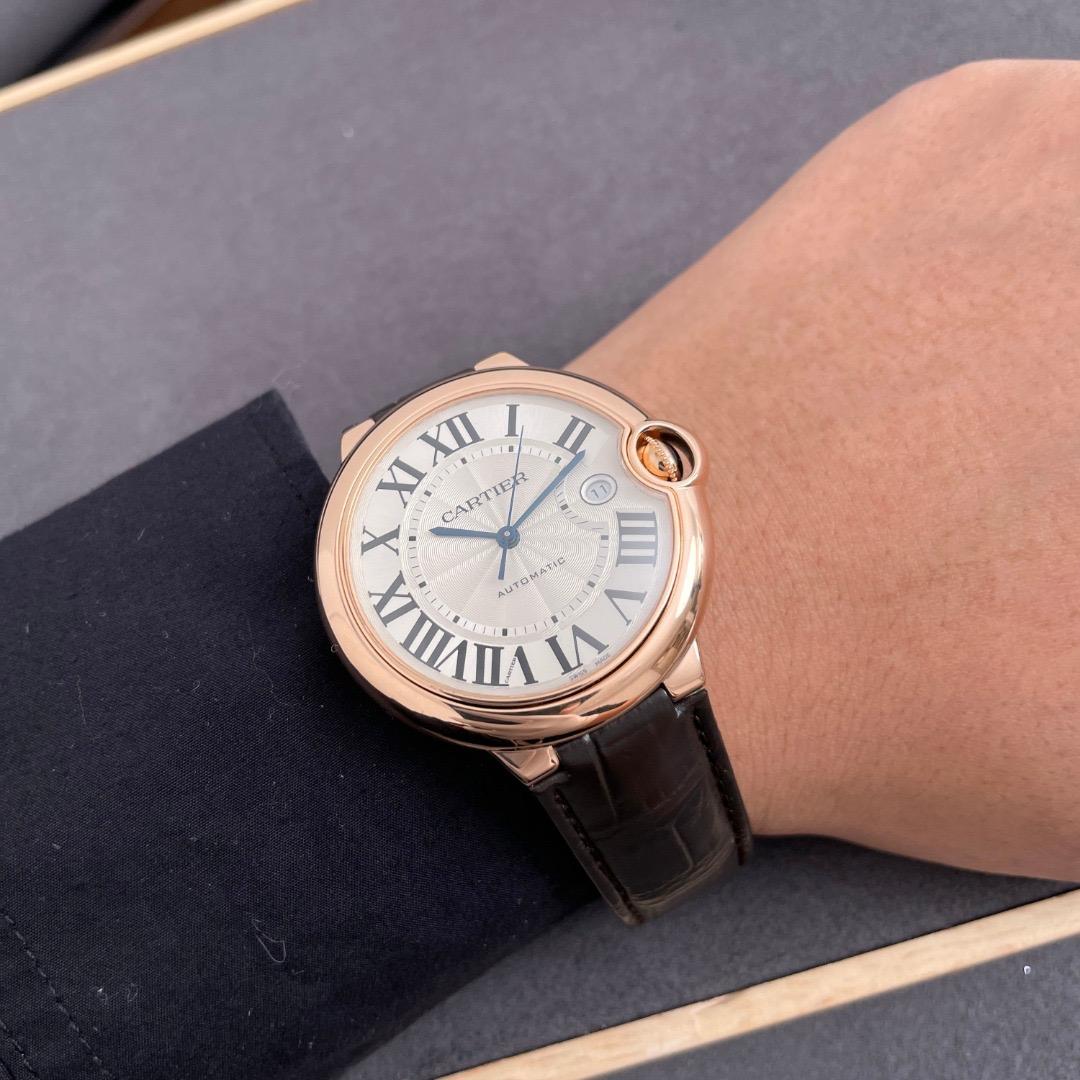Taille cabochon Cartier Montre Ballon Blue de Cartier 42 automatique en or rose WGBB0017