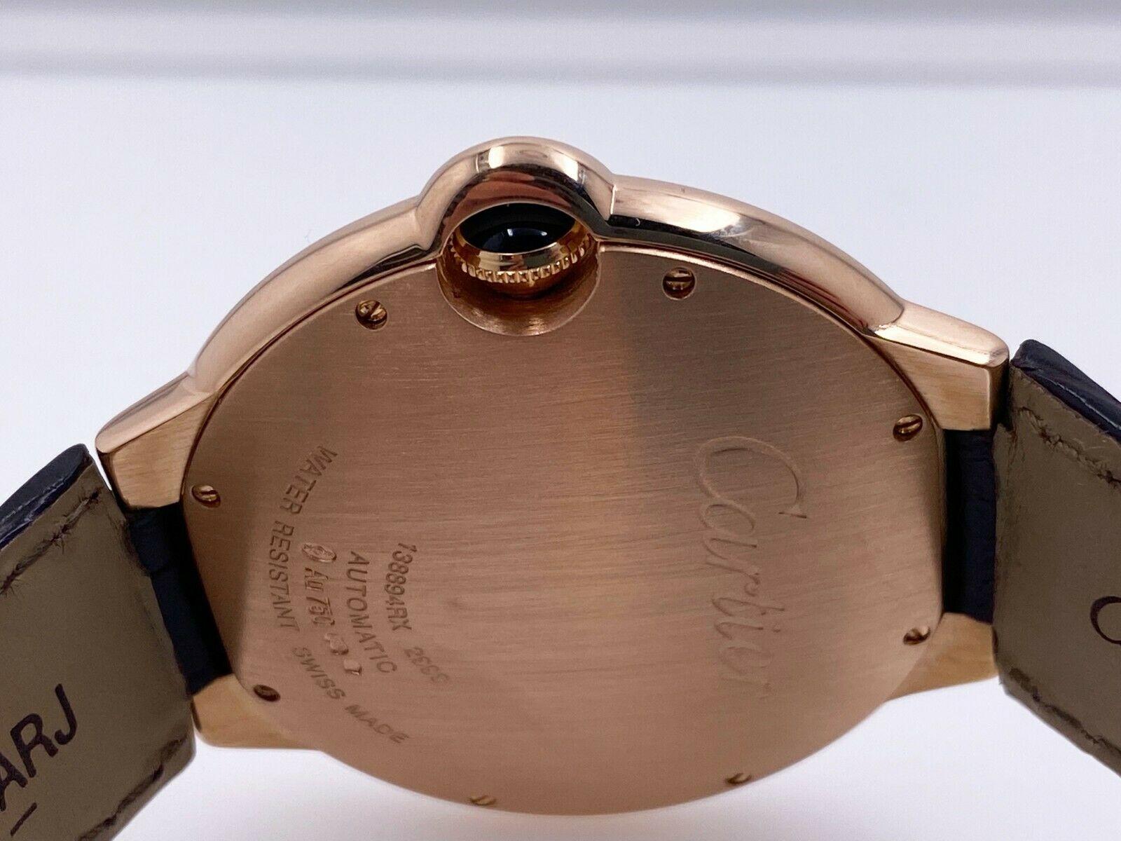 Cartier Ballon Blau 2999 WGBB0030 42mm 18K Roségold Lederriemen 1