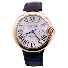 Cartier Ballon Blue 2999 WGBB0030 Bracelet en cuir or rose 18 carats 42 mm