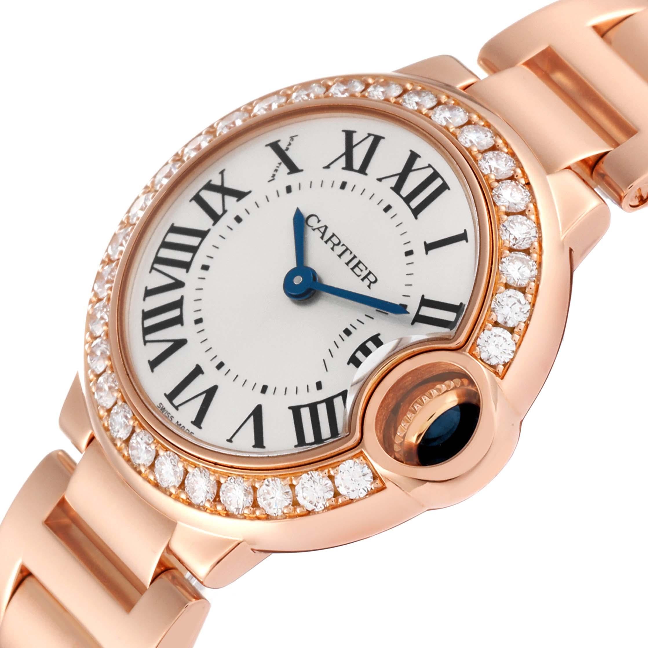 Cartier Ballon Blue Rose Gold Diamond Ladies Watch WJBB0015 For Sale 1