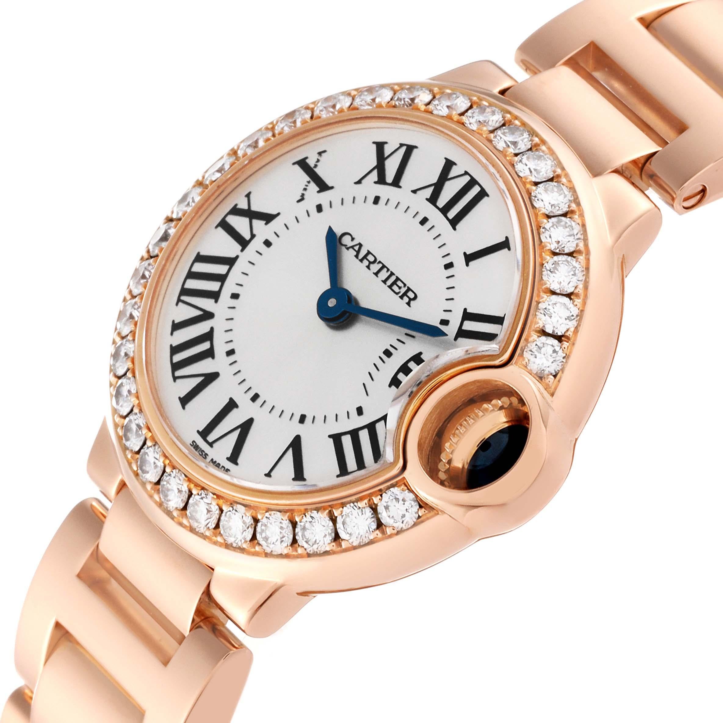 Cartier Ballon Blue Rose Gold Diamond Ladies Watch WJBB0015 For Sale 1