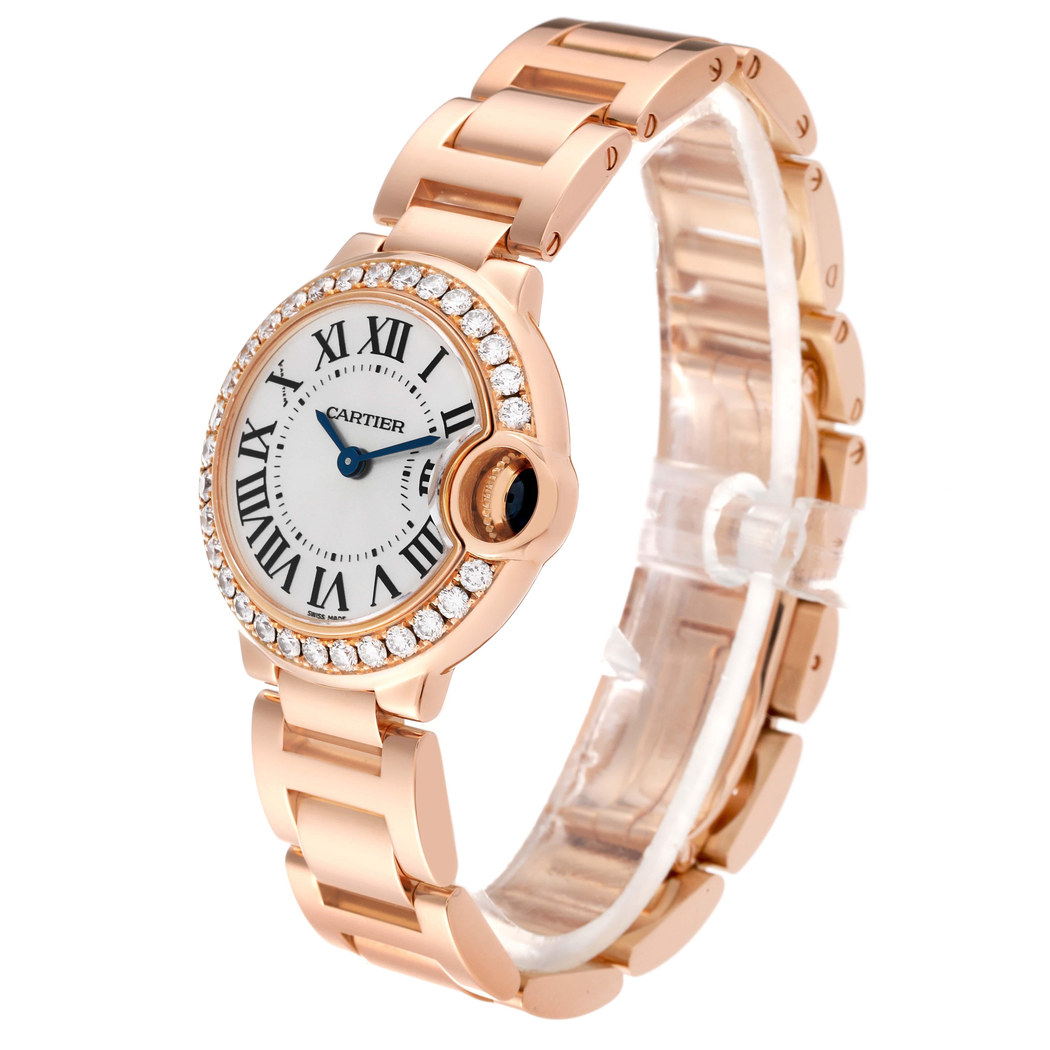 Cartier Ballon Blue Rose Gold Diamond Ladies Watch WJBB0015 For Sale 2
