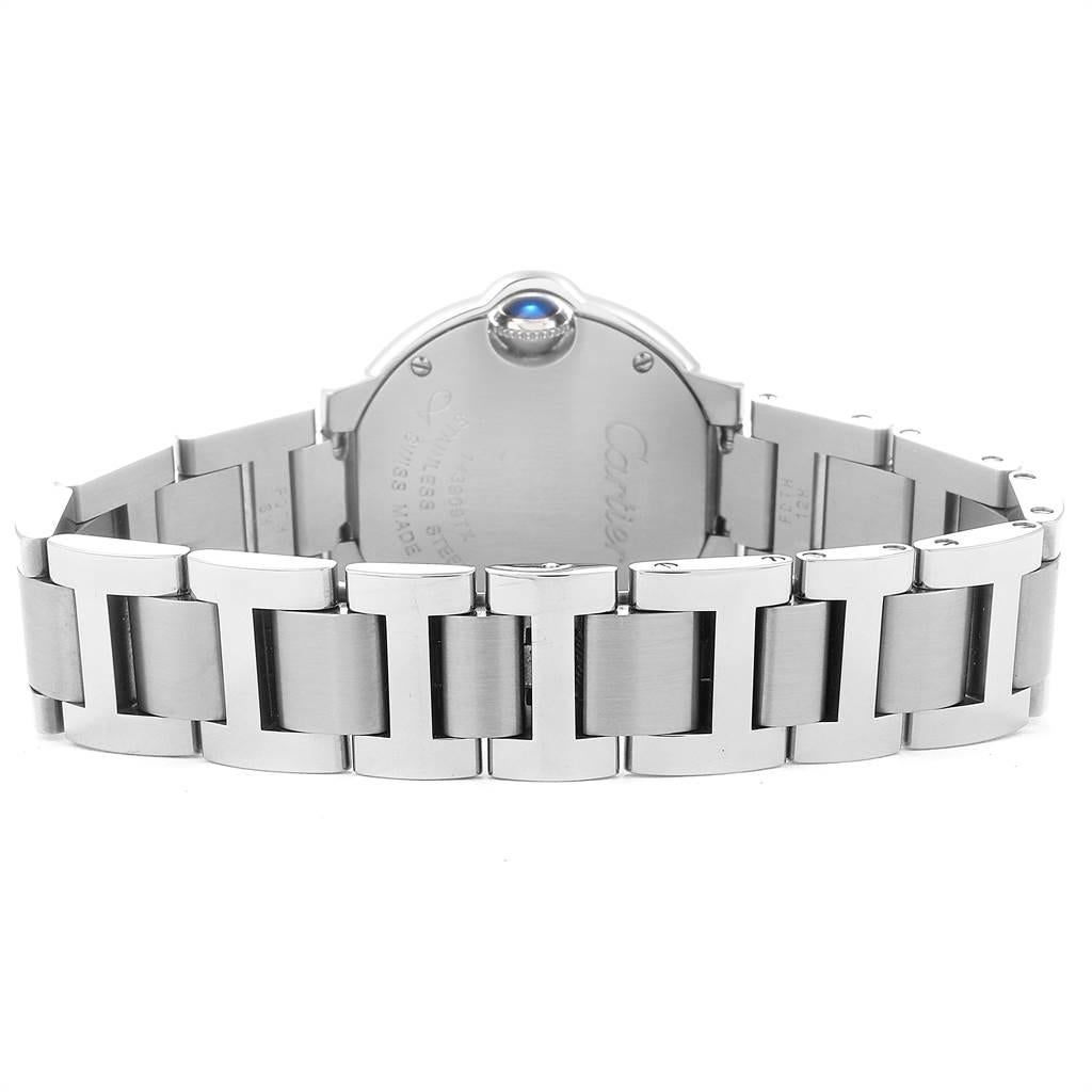Cartier Ballon Blue Silver Diamond Dial Steel Ladies Watch WE902073 For Sale 3