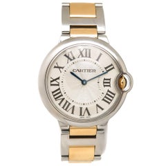 Cartier Yellow Gold Stainless Steel Ballon Bleu Special Order Quartz Wrist Watch