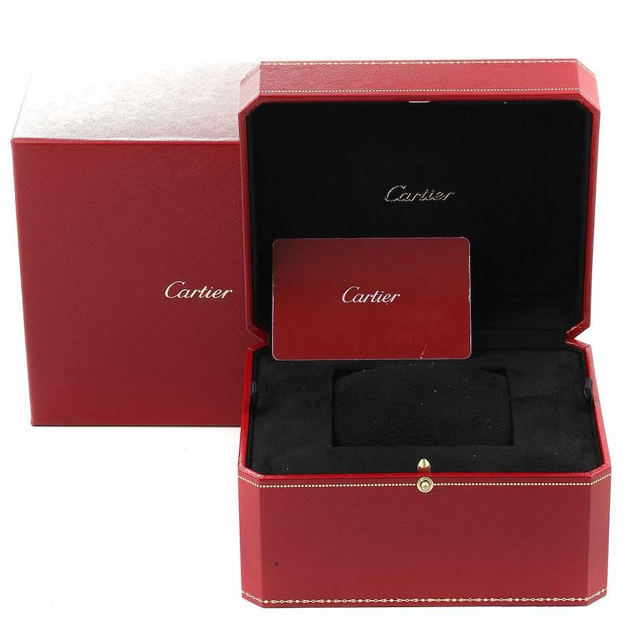 Cartier Ballon Blue Steel Rose Gold Diamond Ladies Watch W3BB0009 Box Card For Sale 6
