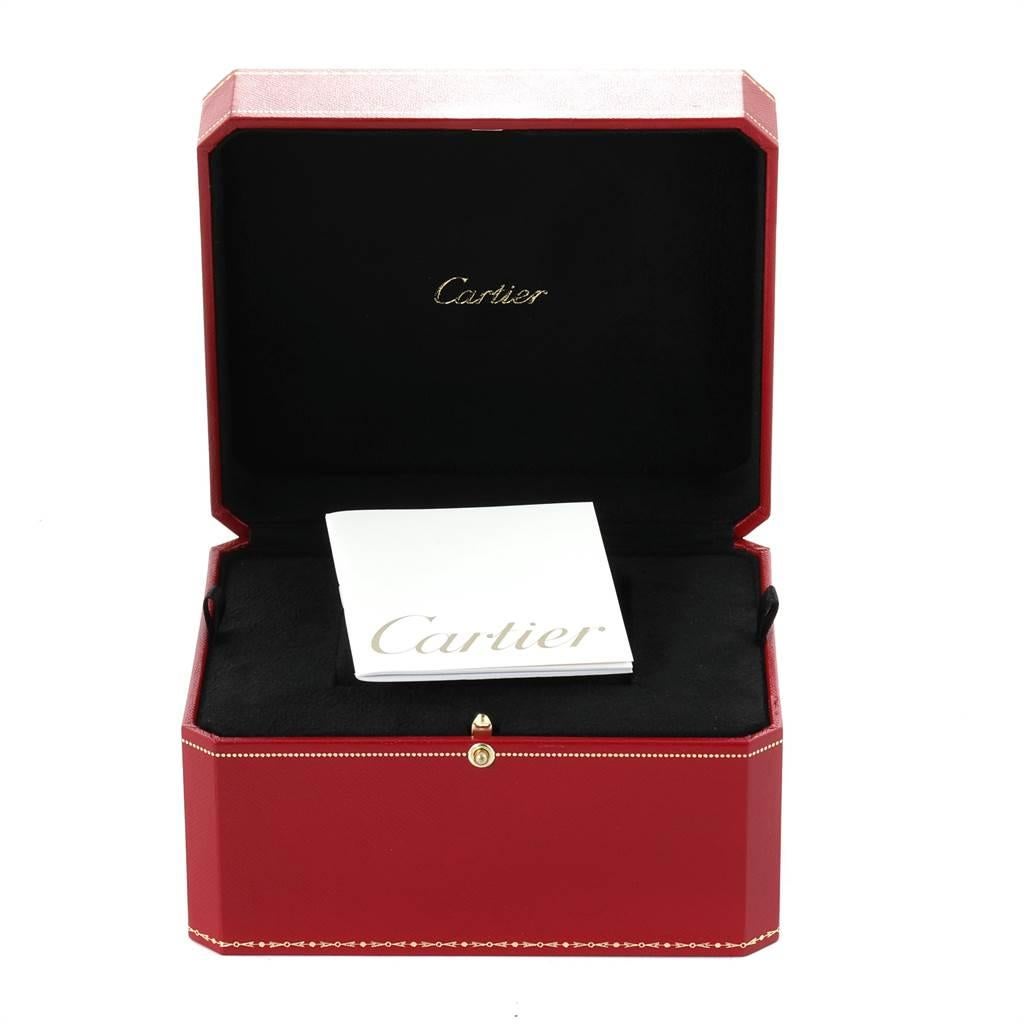 Cartier Ballon Blue Steel Rose Gold Diamond Ladies Watch WE902076 For Sale 2