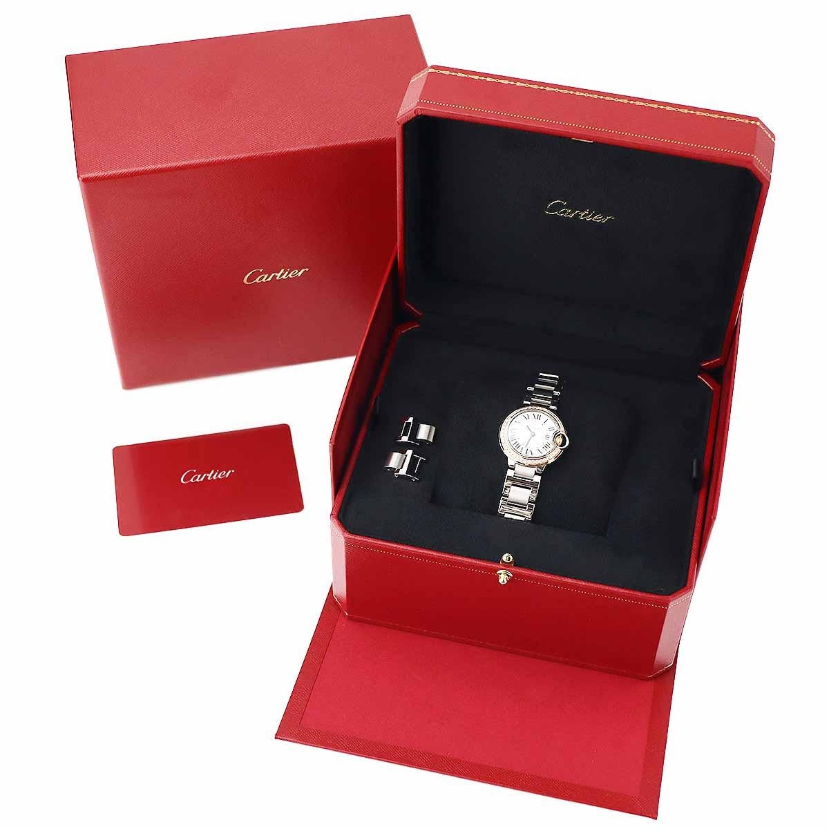 Orologio Cartier Ballon Blue WE902079 28mm Diamond 750 Oro rosa Acciaio inossidabile in vendita 2