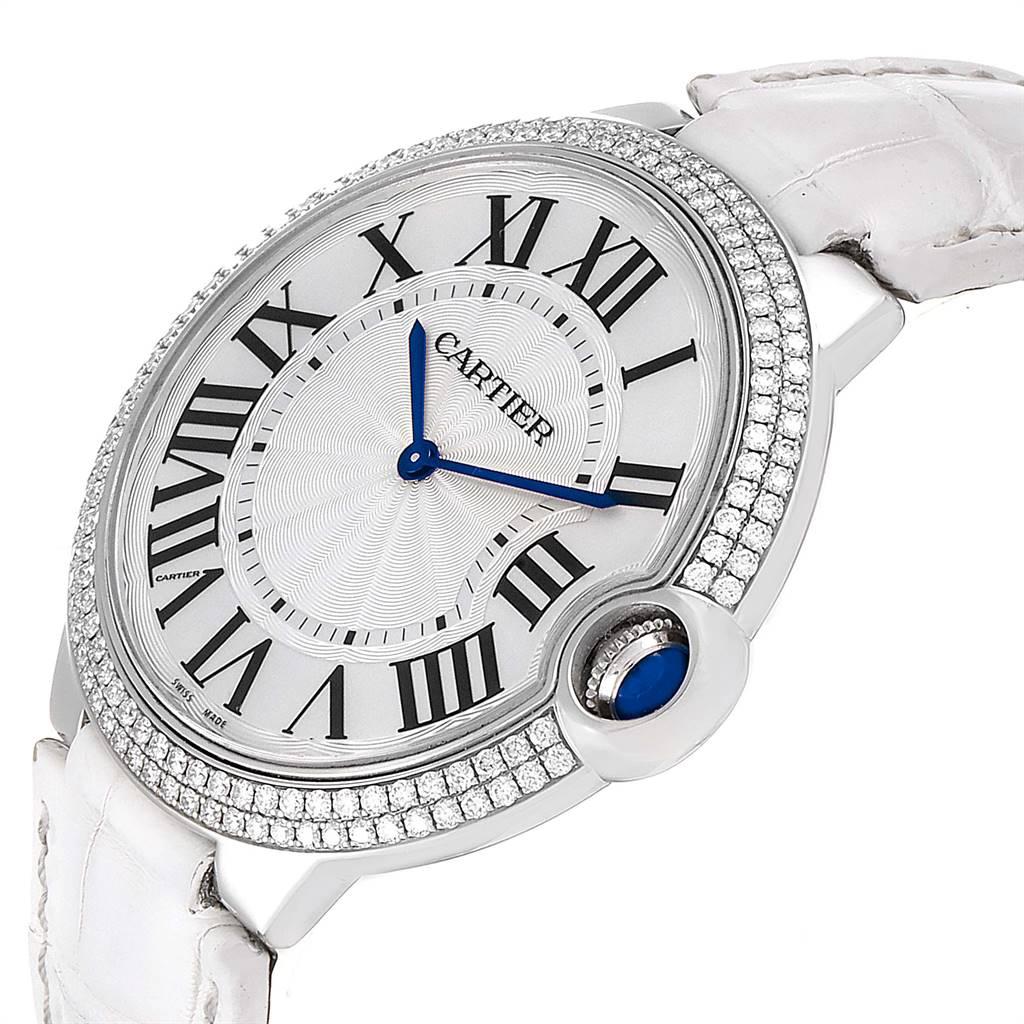 Women's Cartier Ballon Blue White Gold Diamond Ladies Watch WE902056