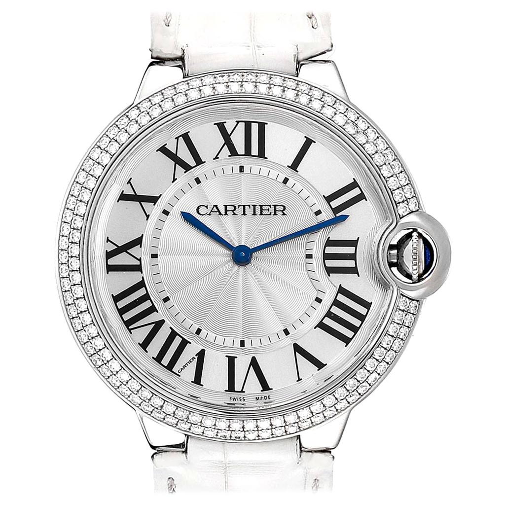 Cartier Ballon Blue White Gold Diamond Ladies Watch WE902056