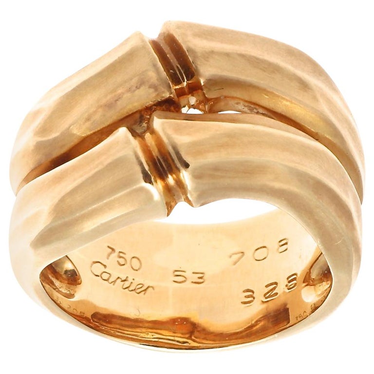 Cartier Bamboo Collection Gold Ring at 1stDibs | cartier bamboo ring