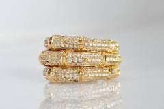 Cartier Bamboo Diamond Gold Hoop Ear-Clips