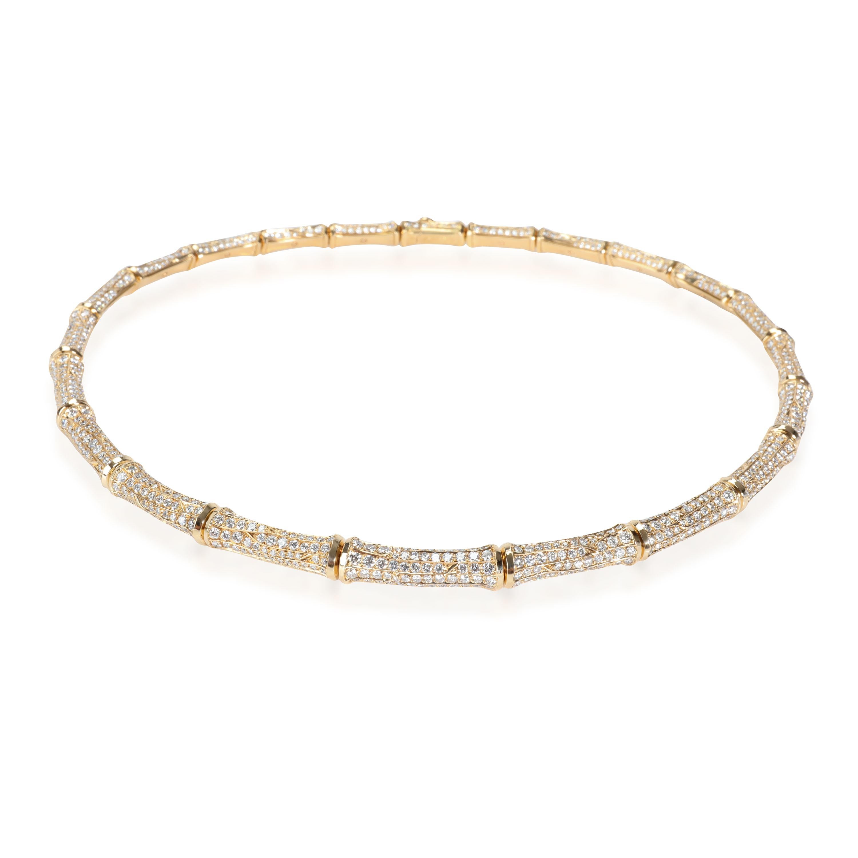 Cartier Bamboo Diamond Necklace in 18K Yellow Gold 22.00 CTW In Excellent Condition In New York, NY