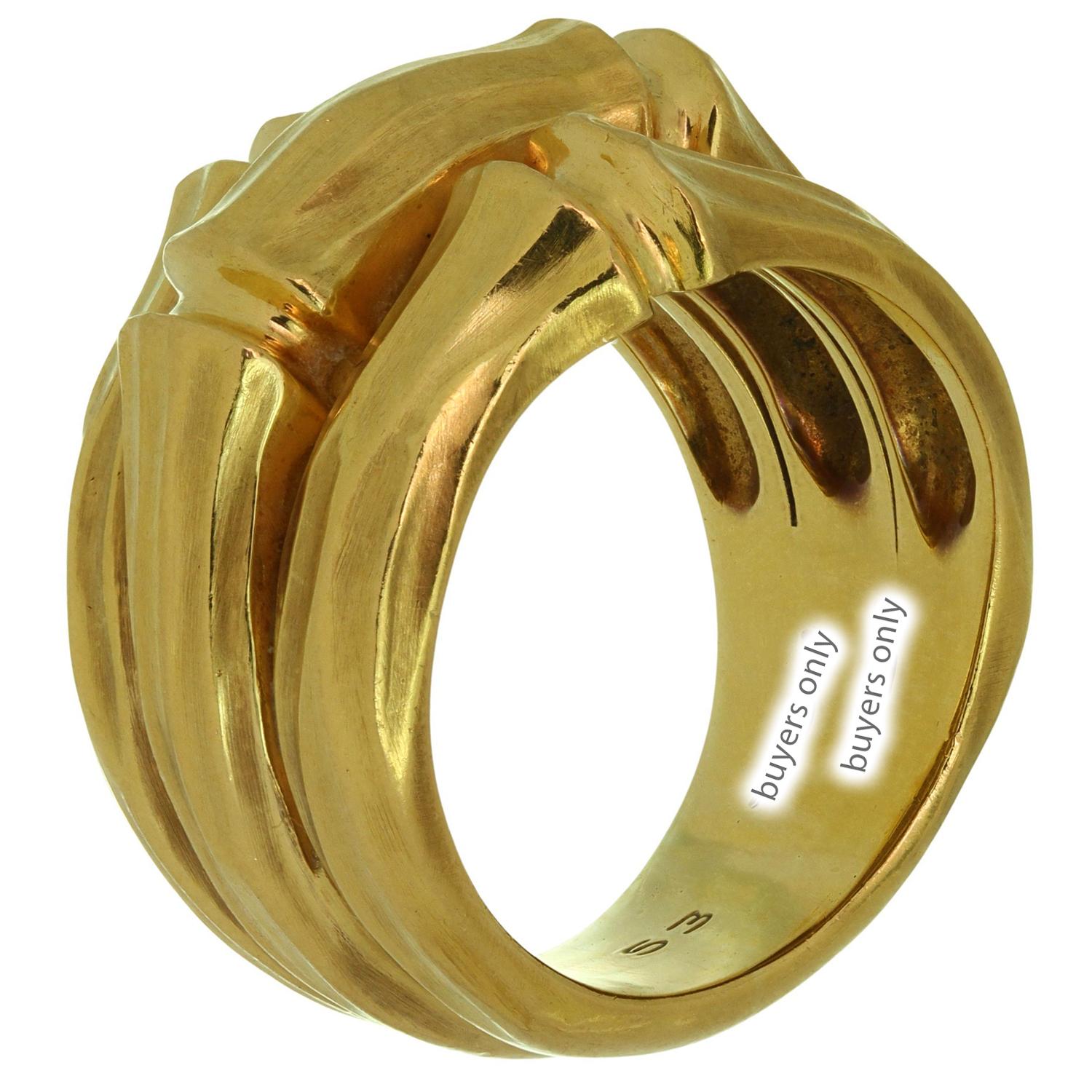 CARTIER Bambus Gelbgold 3 Reihen Ring Box Papiere Größe 53 1
