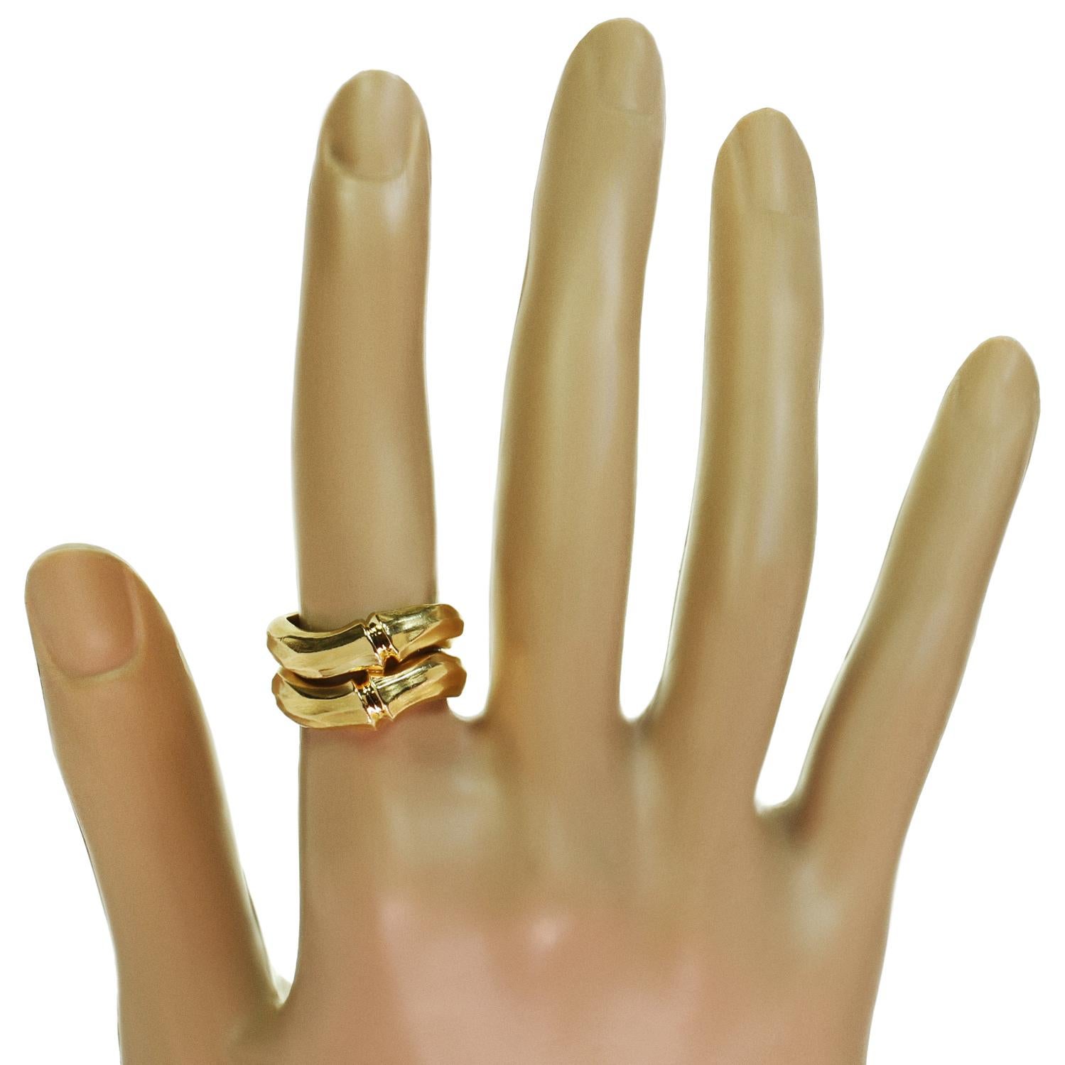 Cartier Bamboo Yellow Gold Ring In Excellent Condition In New York, NY
