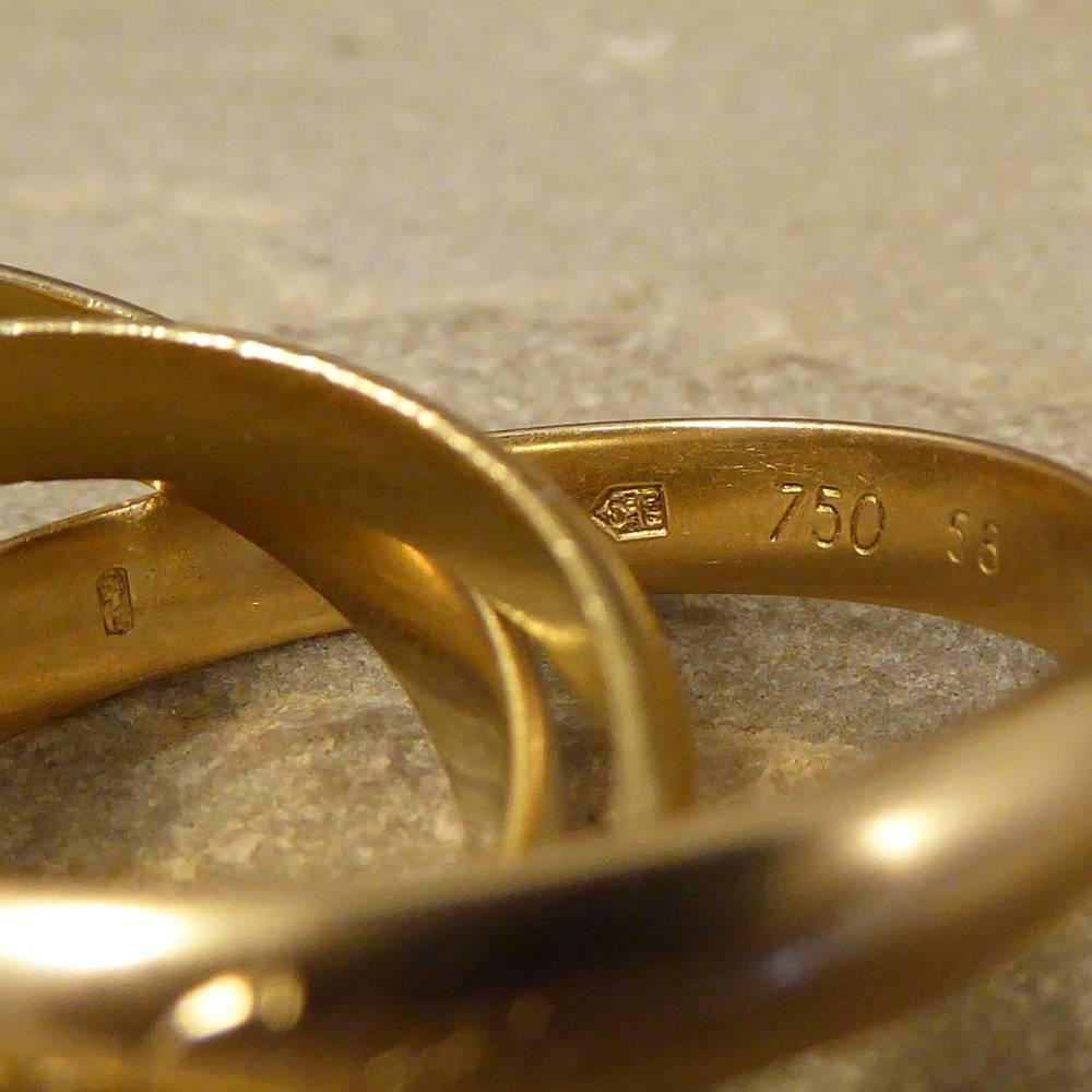 Cartier Band Ring Les Must De Trinity Tricolor 18 Carat Gold Band In Good Condition In Yorkshire, West Yorkshire