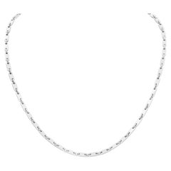 Cartier, collier unisexe Bar Fidelity à maillons en or blanc