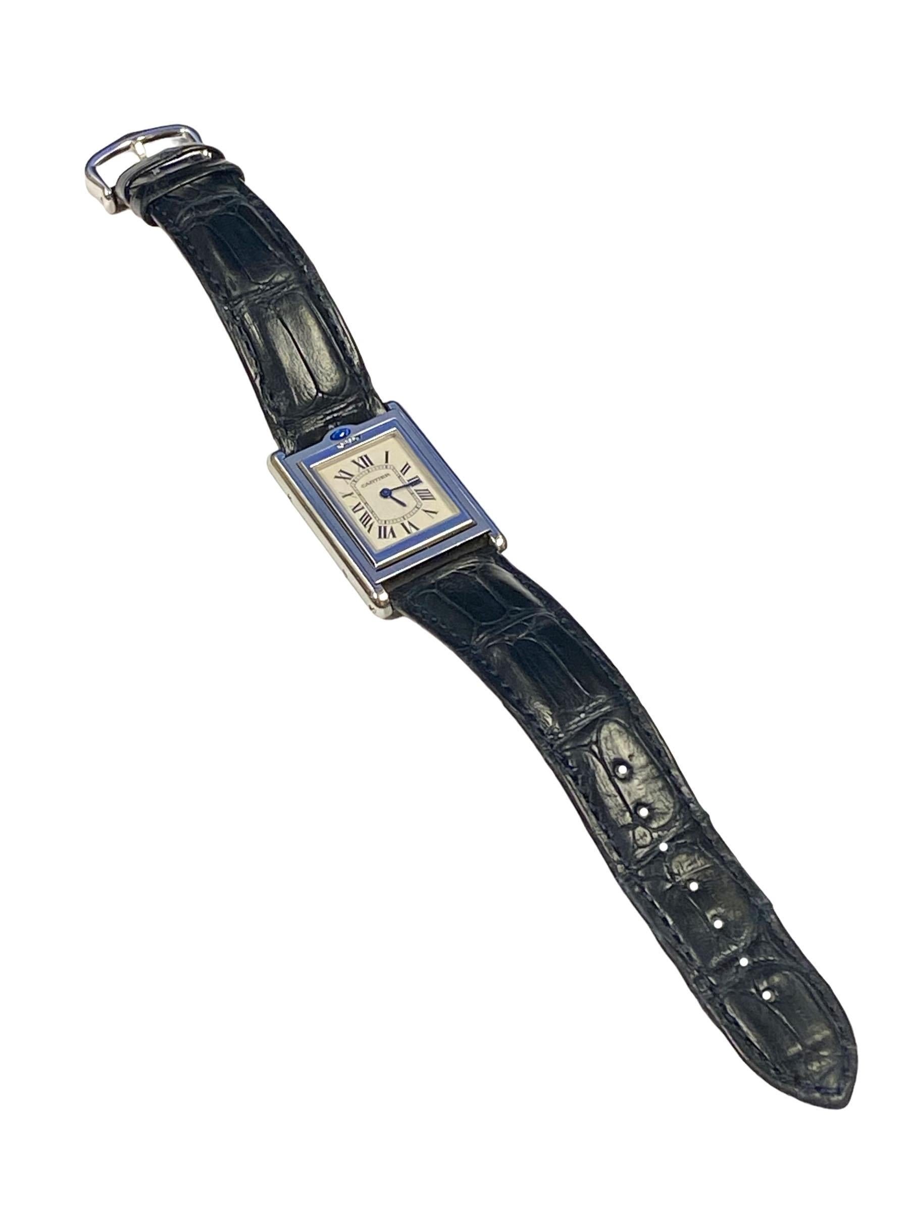 Cartier Basculante Steel Reversible Mid Size Quartz Wrist Watch 2