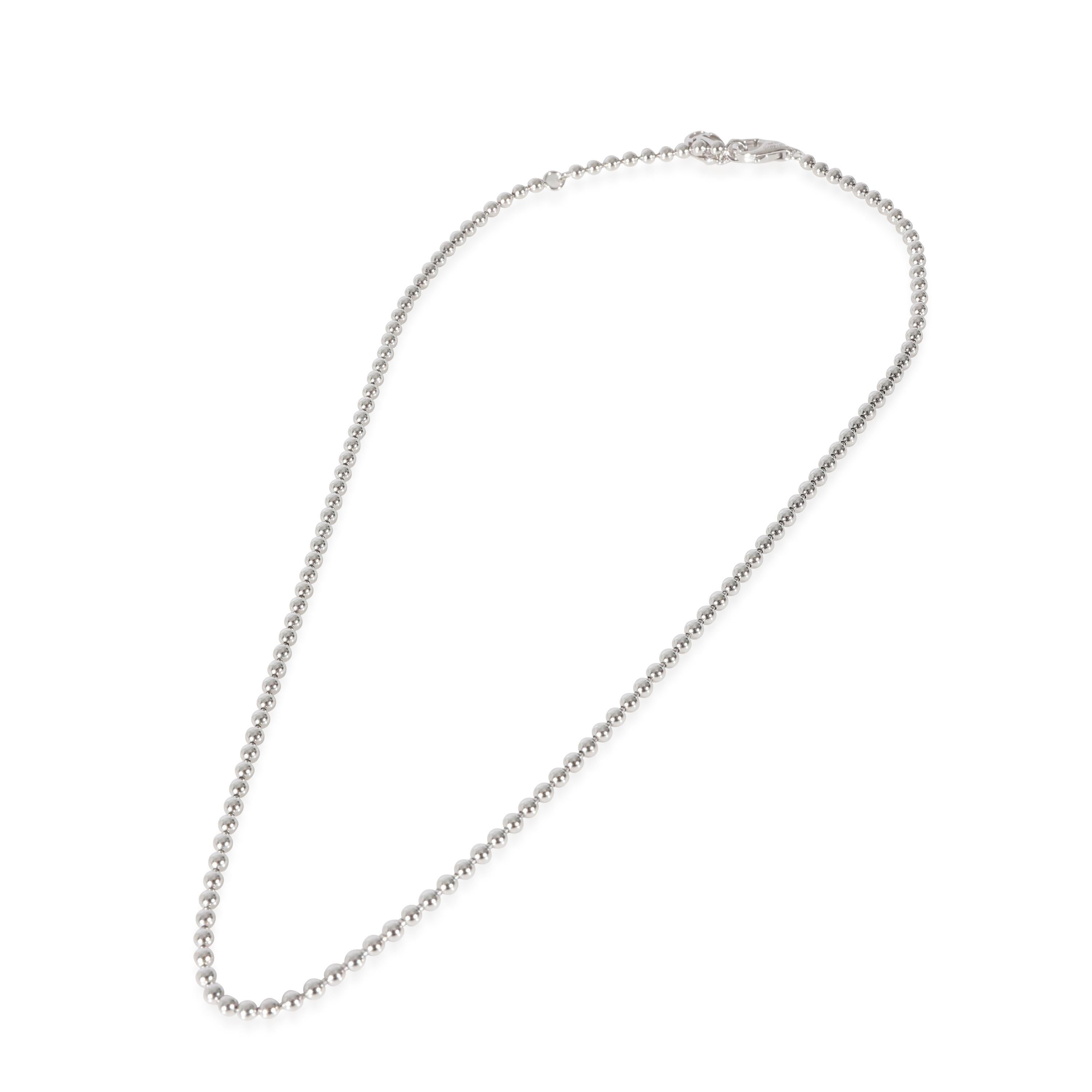 Cartier Bead Chain Necklace in 18k White Gold
 
 PRIMARY DETAILS
 SKU: 128213
 Listing Title: Cartier Bead Chain Necklace in 18k White Gold
 Condition Description: Translating to 'just a nail', the Juste Un Clou collection from Cartier is one of the