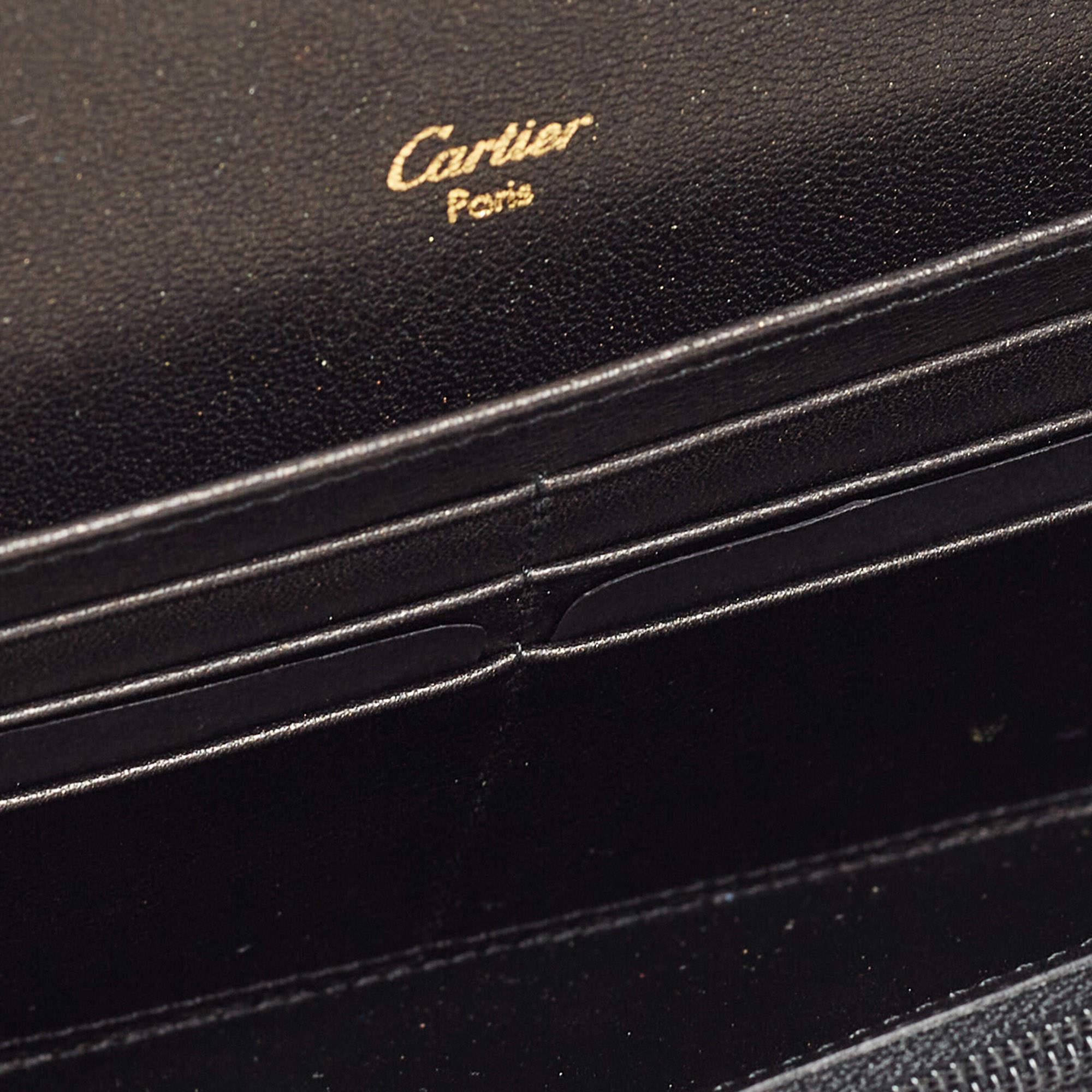 Cartier Beige/Black Zebra Print Calfhair Must de Cartier Continental Wallet 6