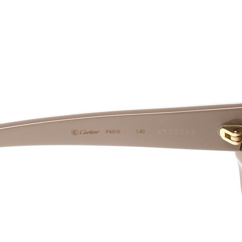 Cartier Beige/Brown Gradient Solaire Oversize Sunglasses In Good Condition In Dubai, Al Qouz 2