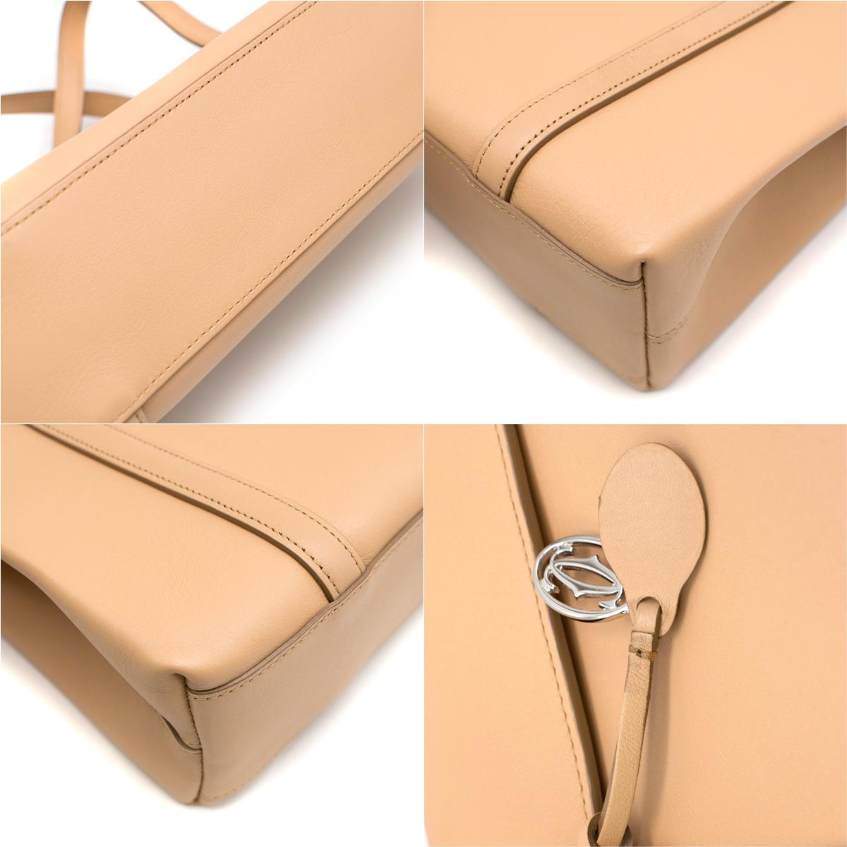 Cartier Beige Cabochon Leather Flap Shoulder Bag 5