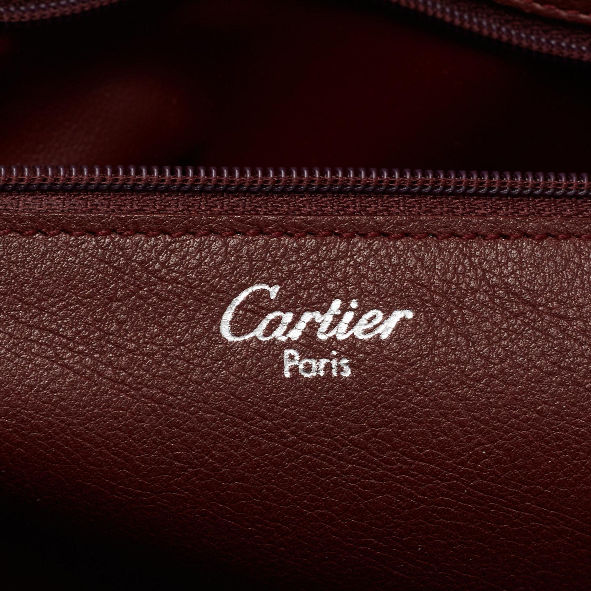 Cartier Beige Leather Cabochon Flap Shoulder Bag 5
