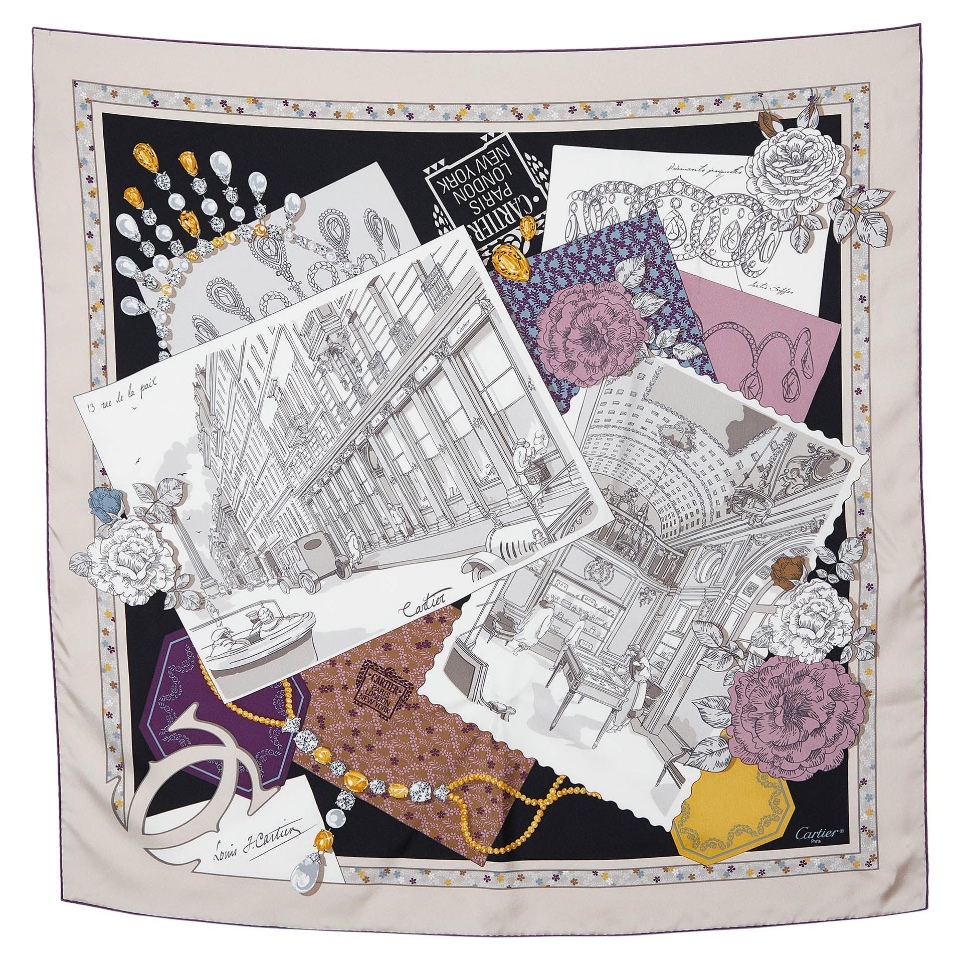 Louis Vuitton X Fornasetti Brown Silk Cameo Square Scarf at 1stDibs