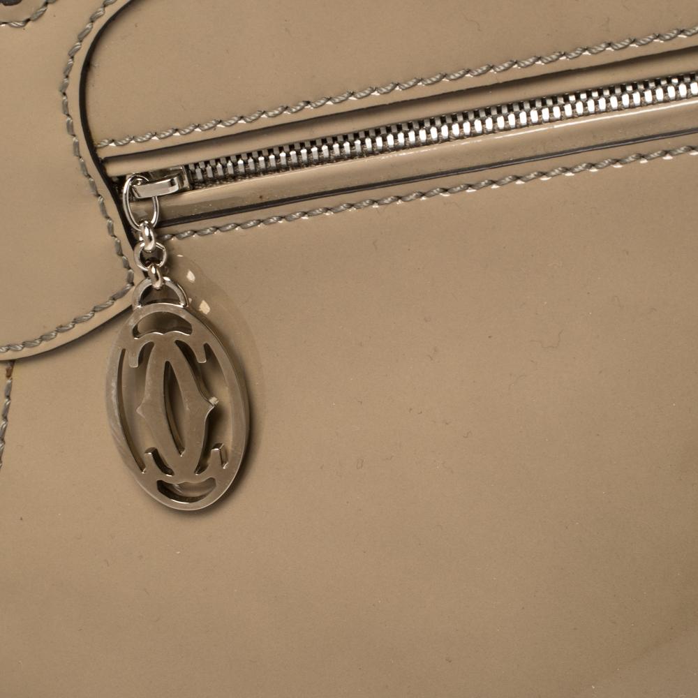 Cartier Beige Patent Leather Large Marcello de Cartier Bag In Excellent Condition In Dubai, Al Qouz 2