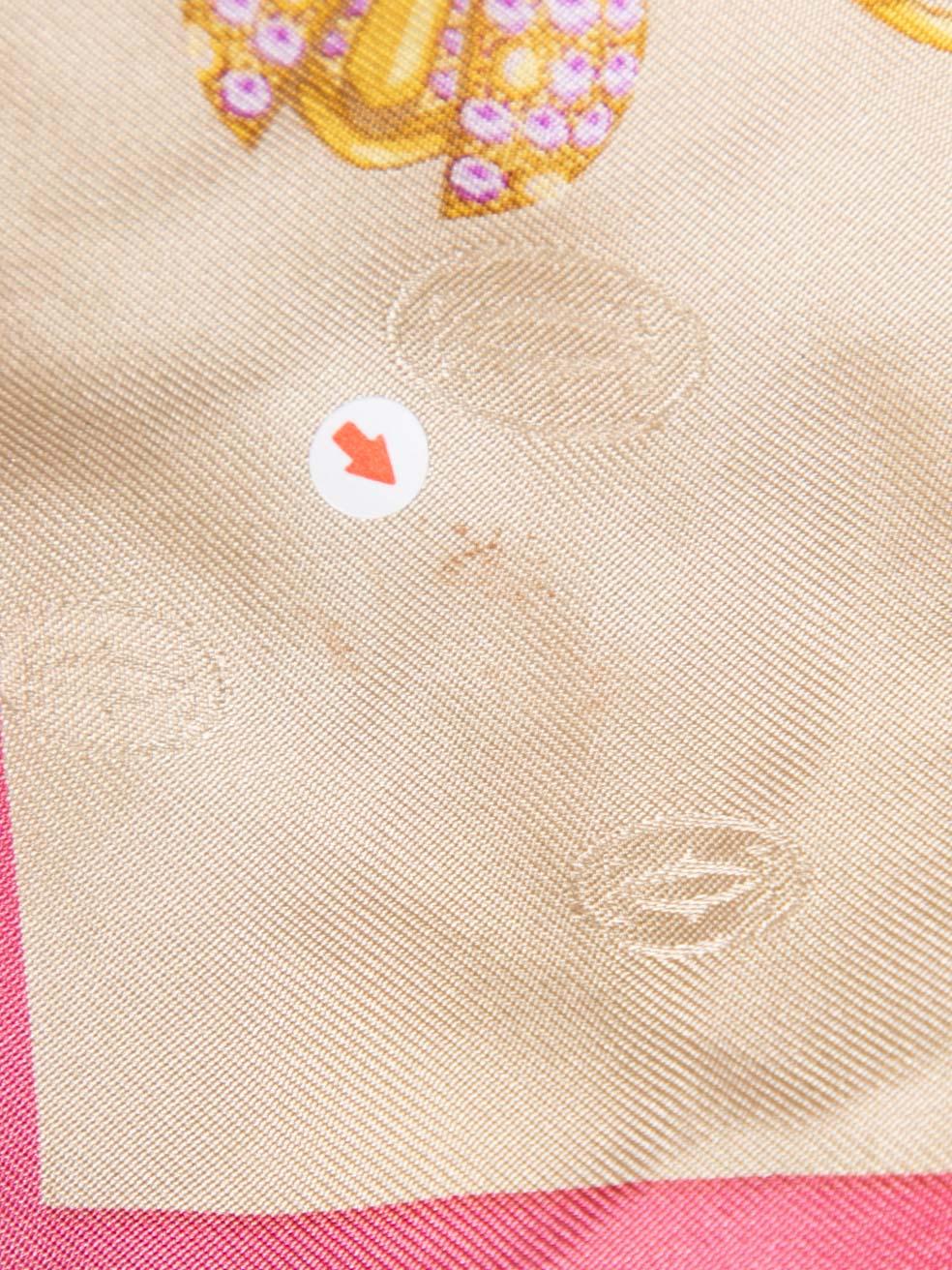 Cartier Beige Silk Heart Chain Square Scarf 2