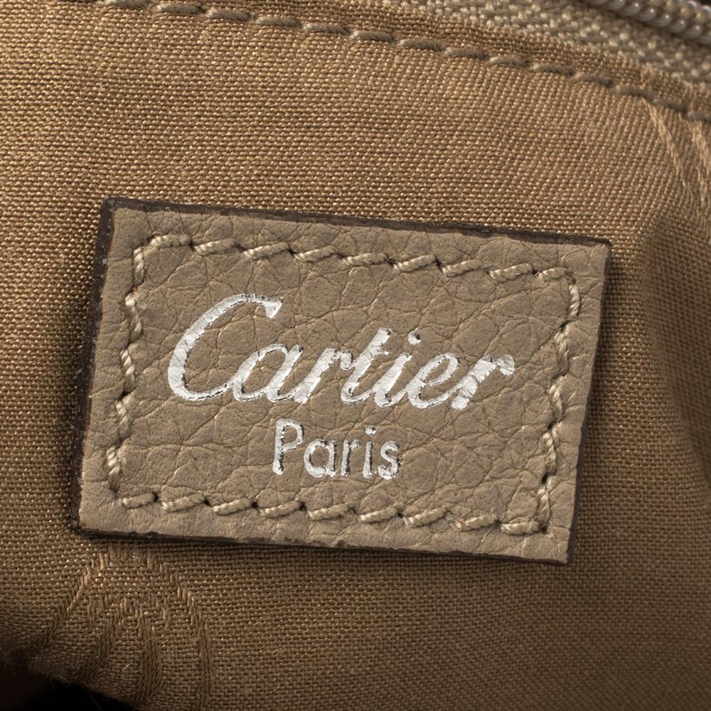 Cartier Beige/White Canvas and Leather Marcello De Cartier Satchel 1