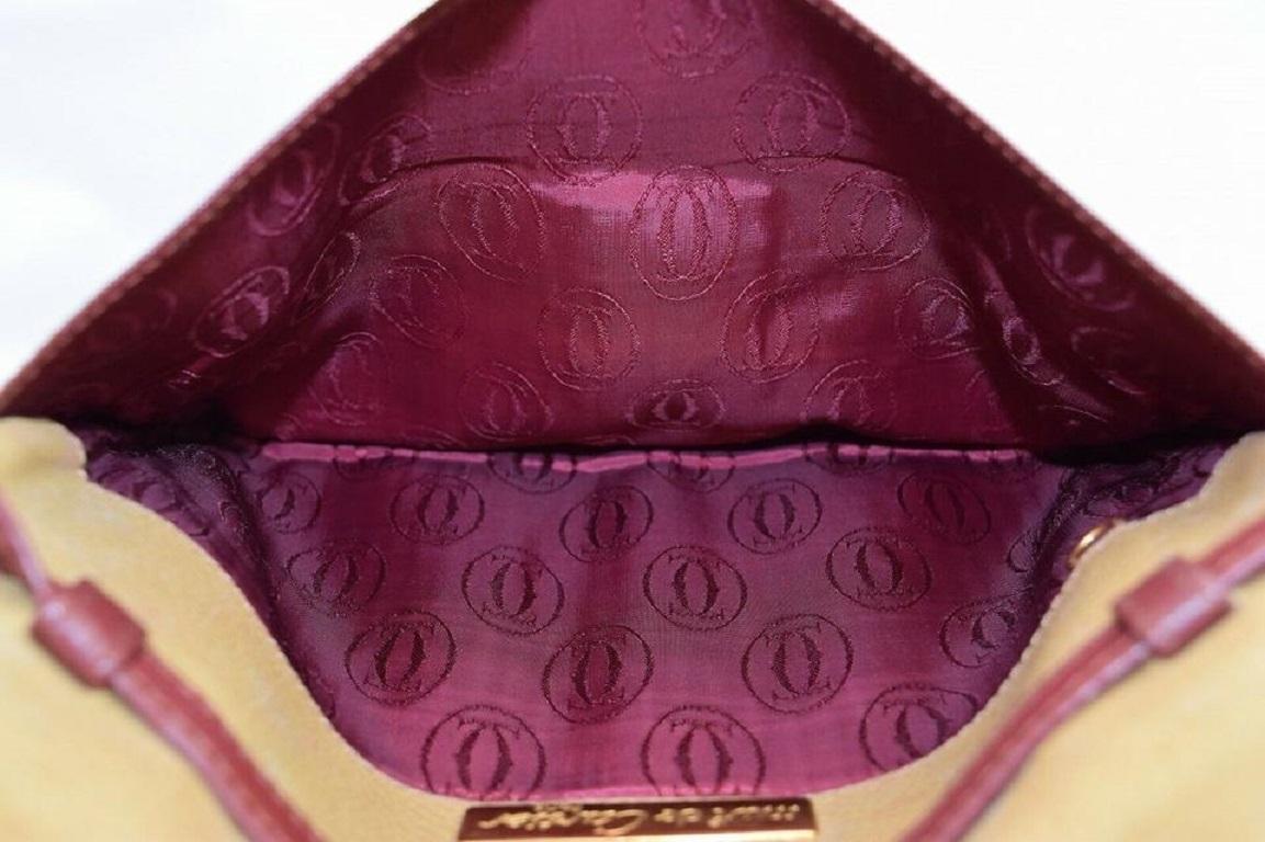 Cartier Beige x Bordeaux Flap Shoulder bag  861784 In Good Condition For Sale In Dix hills, NY