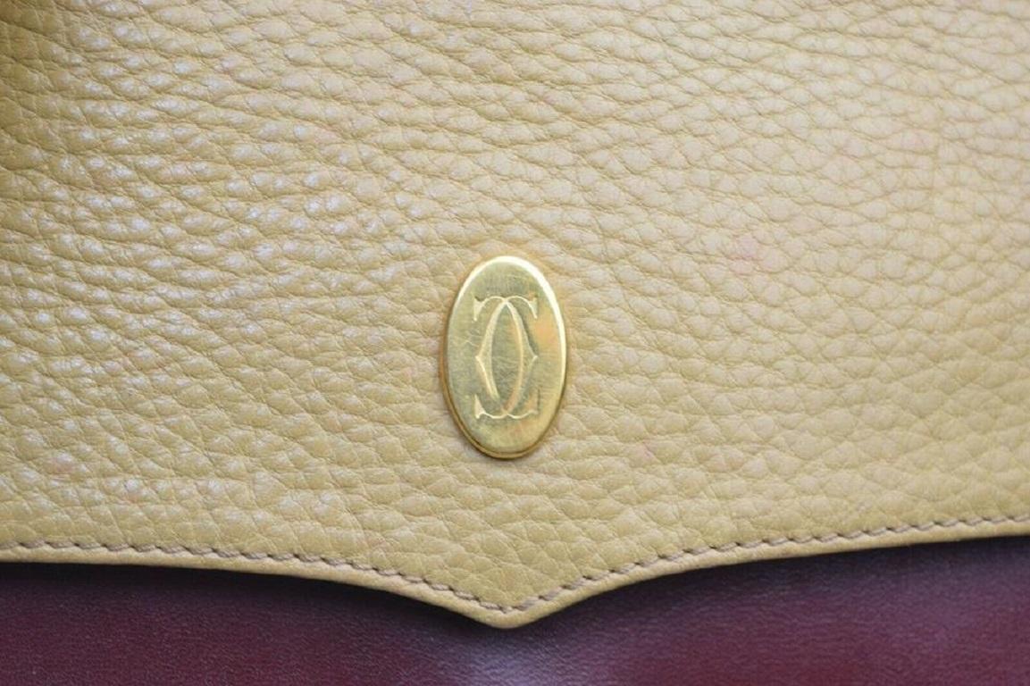 Women's Cartier Beige x Bordeaux Flap Shoulder bag  861784 For Sale