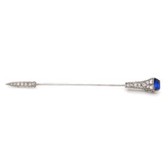 Cartier Belle Epoch Sapphire and Diamond Jabot Pin, circa 1910s
