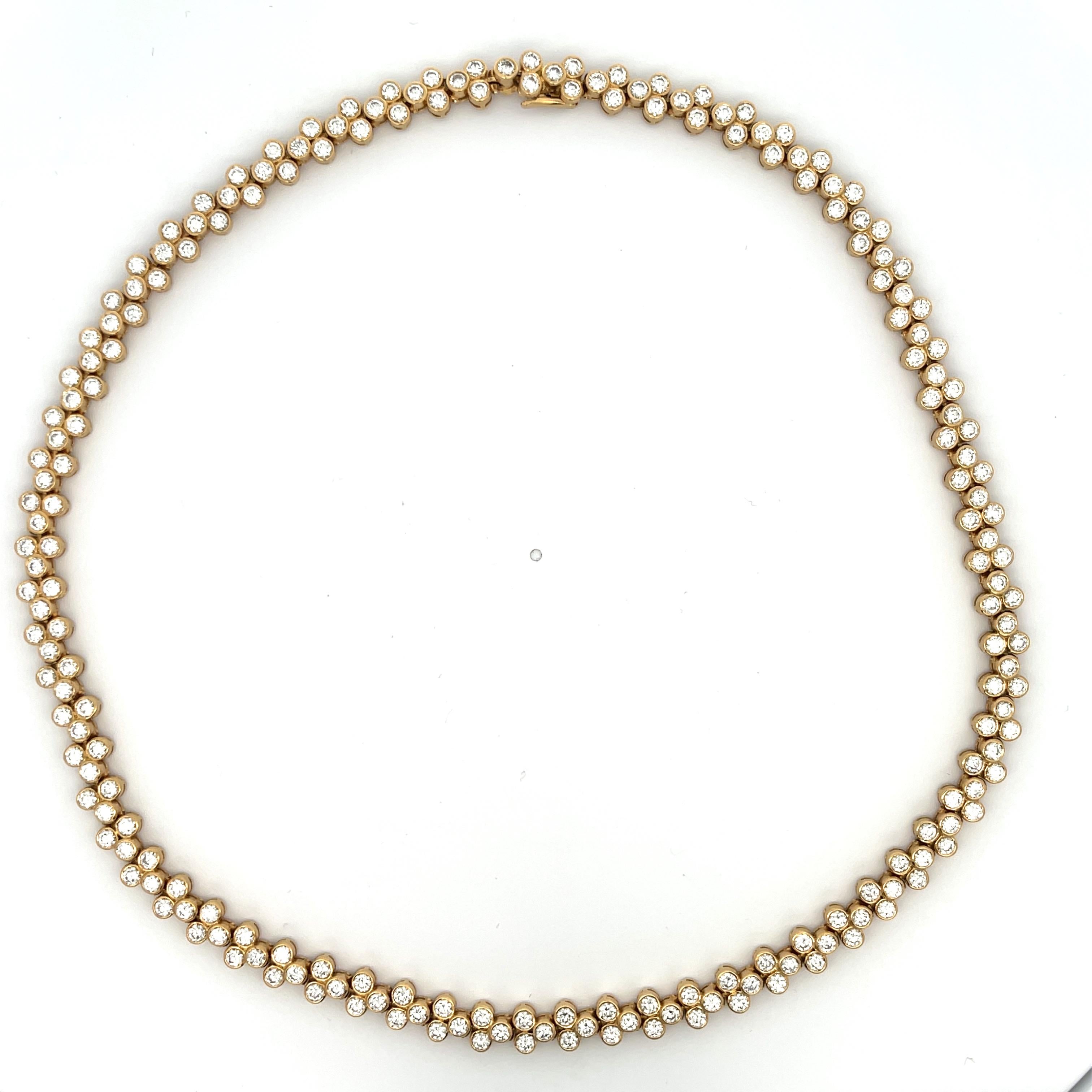 Women's Cartier Bezel Set Diamond Necklace in 18K Yellow Gold For Sale