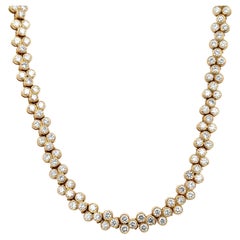 Retro Cartier Bezel Set Diamond Necklace in 18K Yellow Gold