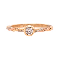 Cartier Bezel Solitaire Rope Ring in 18k Two-Tone Gold