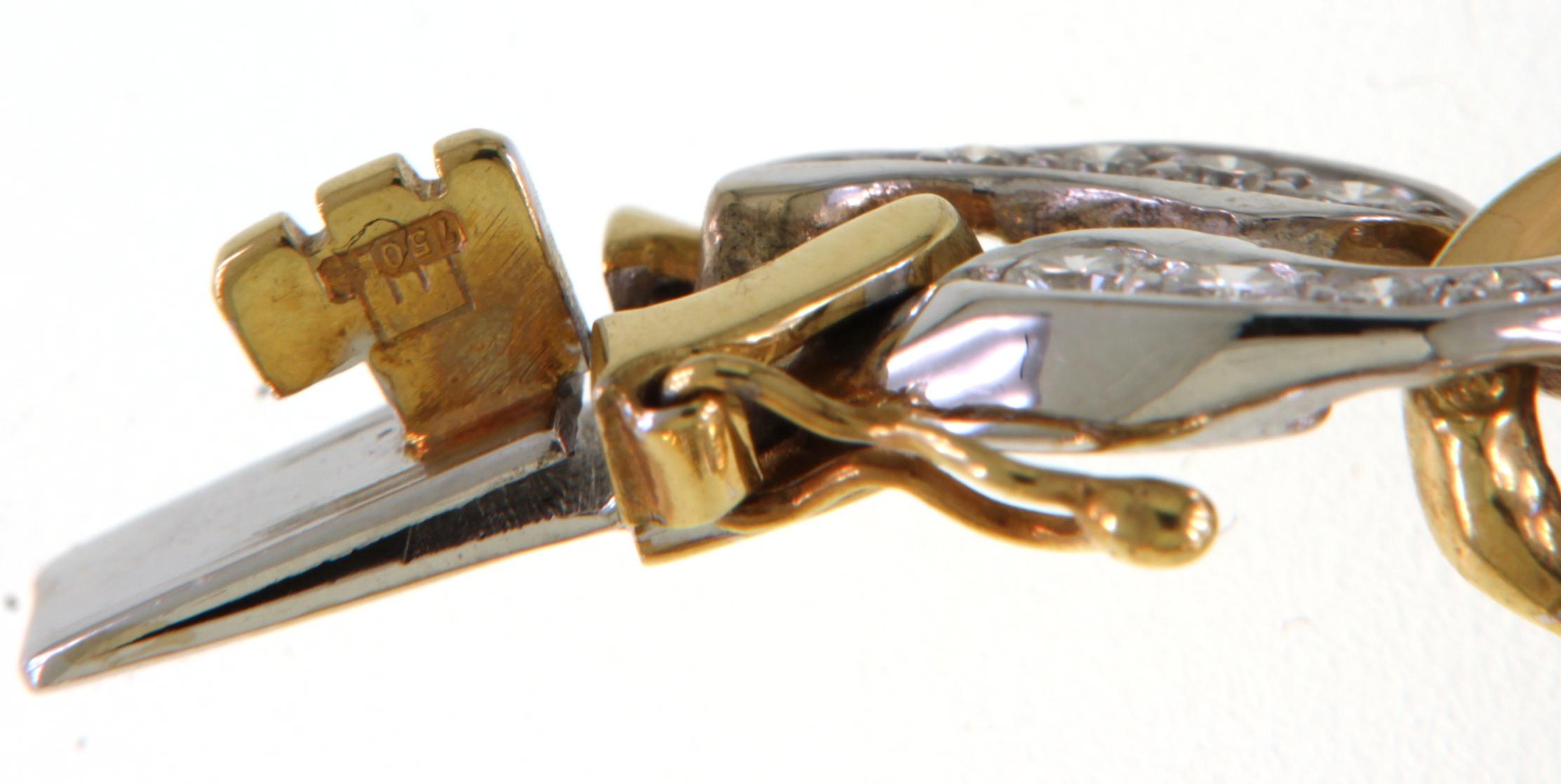 18kt Gold Link Cartier London Necklace Bracelet Brilliant Cut Diamonds Estate For Sale 4