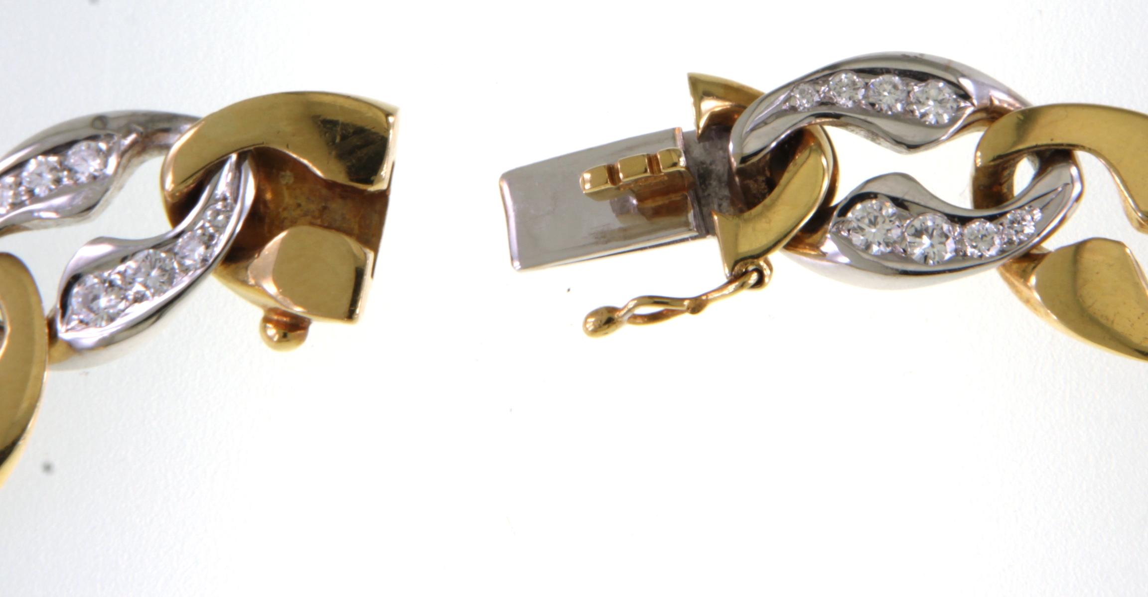 Cartier London 18k Gold Gliederhalskette Armband Brillantschliff Diamanten Nachlass im Angebot 8