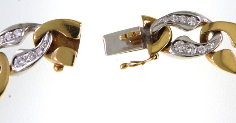18kt Gold Link Cartier London Necklace Bracelet Brilliant Cut Diamonds Estate For Sale 8